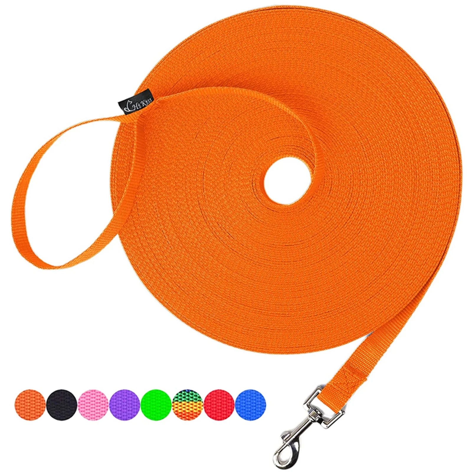 Long Dog Leash Obedience Recall Training Agility Lead - 15Ft 20Ft 30Ft 50Ft 100Ft Training Leash - Great for Training, Play, Camping, or Backyard - Orange 100Ft