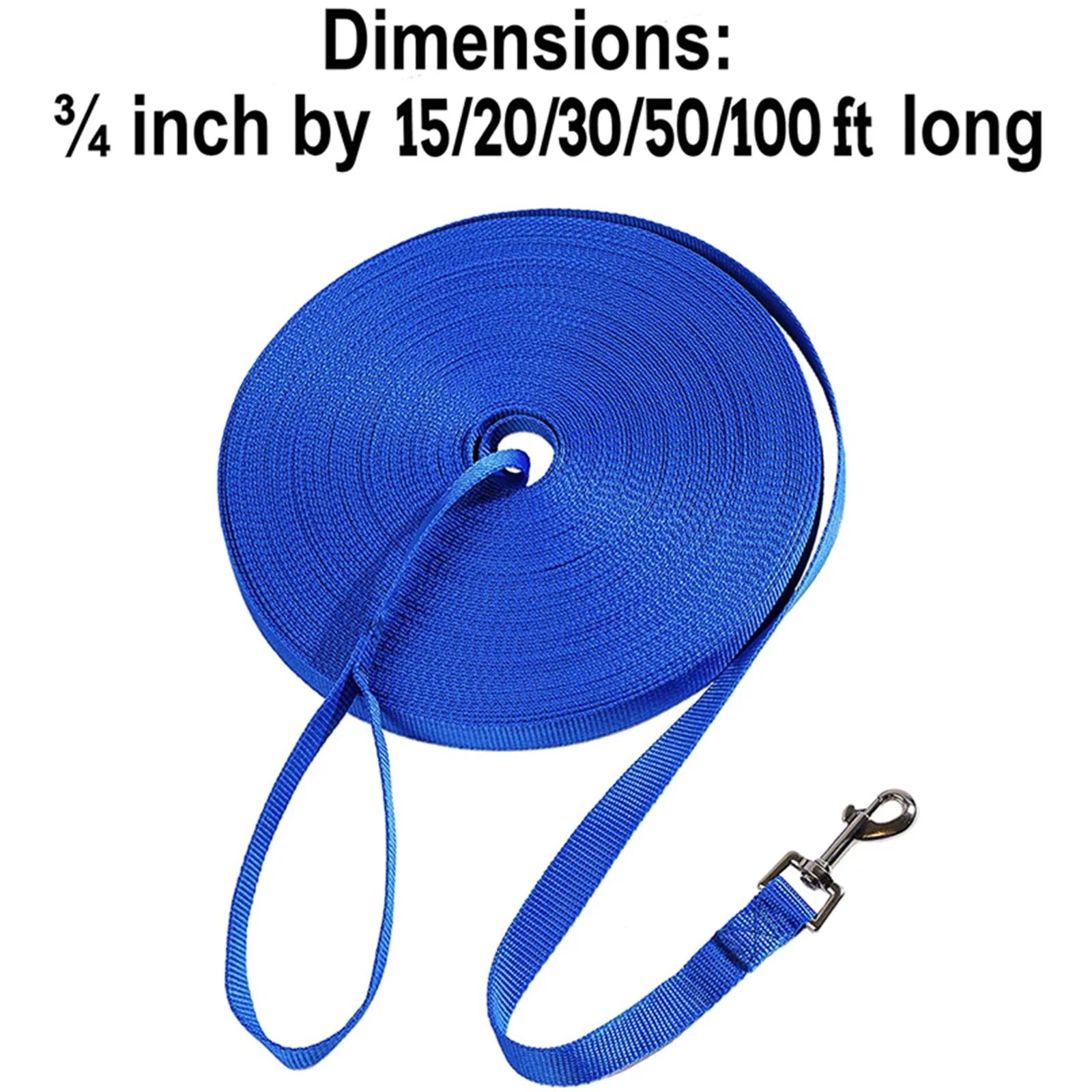 Long Dog Leash Obedience Recall Training Agility Lead - 15Ft 20Ft 30Ft 50Ft 100Ft Training Leash - Great for Training, Play, Camping, or Backyard - Blue 20Ft