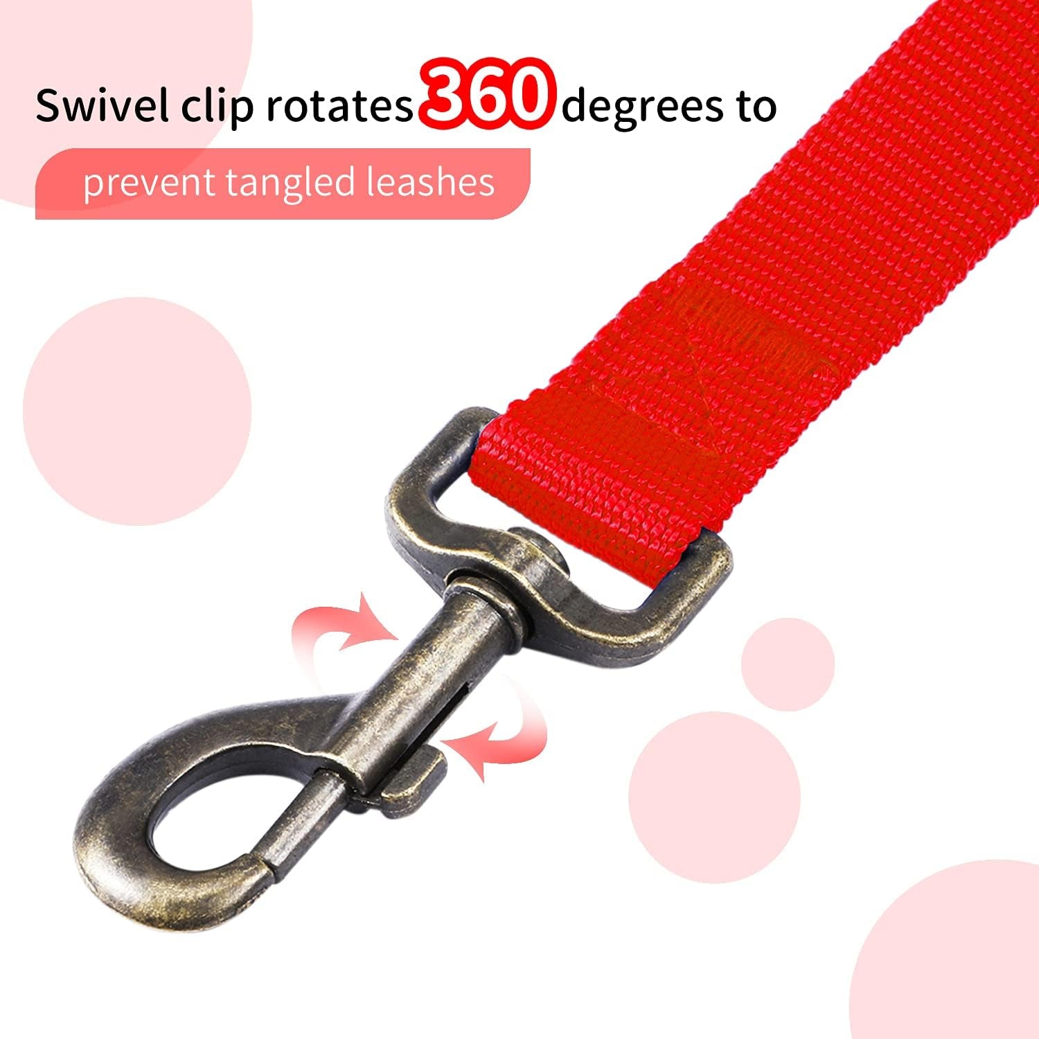 HIKISS Long Dog Leash Obedience Recall Training Agility Lead with Thickening Material for Large Dog - 15Ft 20Ft 30Ft 50Ft 100Ft Training Leash(Red 15Ft)